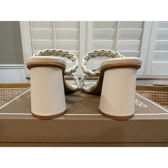 Dolce Vita Pang Heeled Sandals Ivory Stella Size 8 NIB Braided Slip On Strappy - Picture 9 of 13